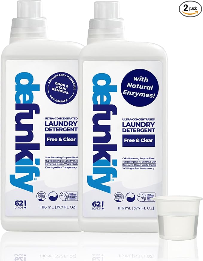 Laundry Detergent 62 Load/37.7 FlOz. 'Free & Clear' Liquid Laundry Detergent- by DEFUNKIFY