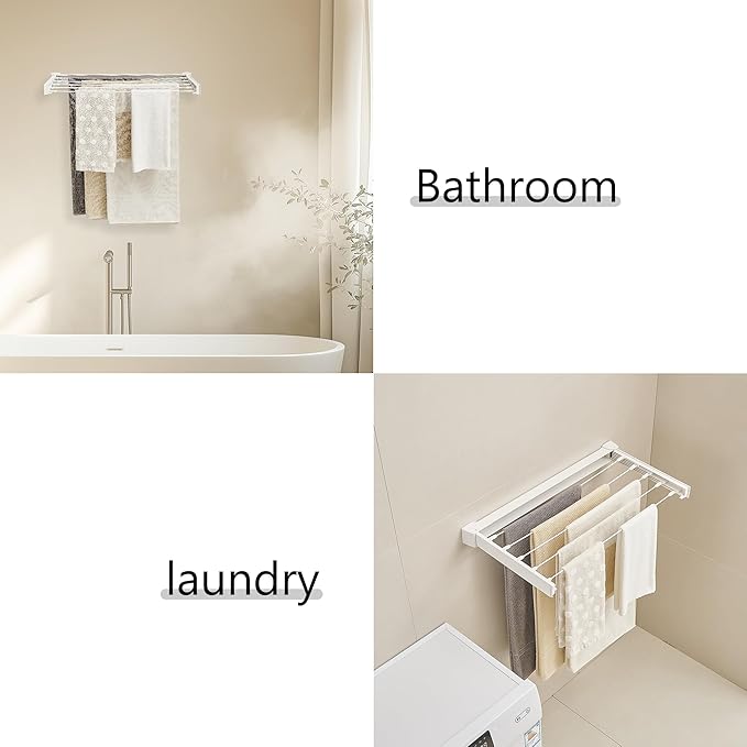 JOOM Laundry Drying Rack Collapsible, Wall Mounted Drying Rack, Clothes Drying - Image 4