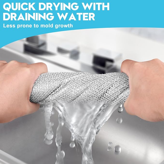 10 Pcs New Upgraded 3 Layers Non Scratch Wire Dishcloth, Wet & Dry - Image 8