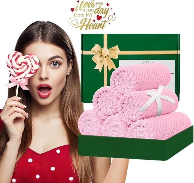 VOOVA & MOVAS Towels for Face, Luxury Hand Towels Set of 6, Fluffy Facial - Image 6