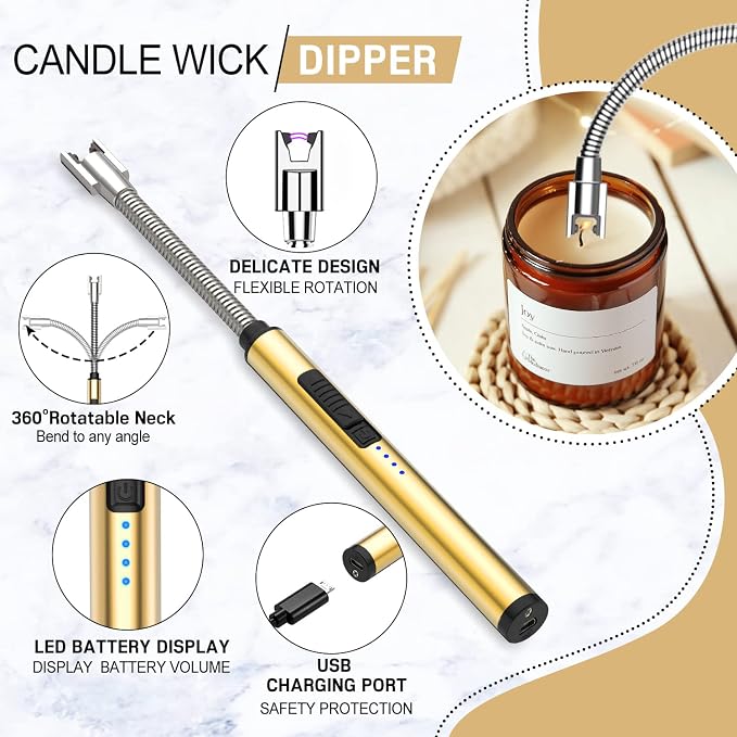 6 in 1 Candle Accessory Set, Candle Wick Trimmer Cutter, Candle Wick Dipper - Image 2
