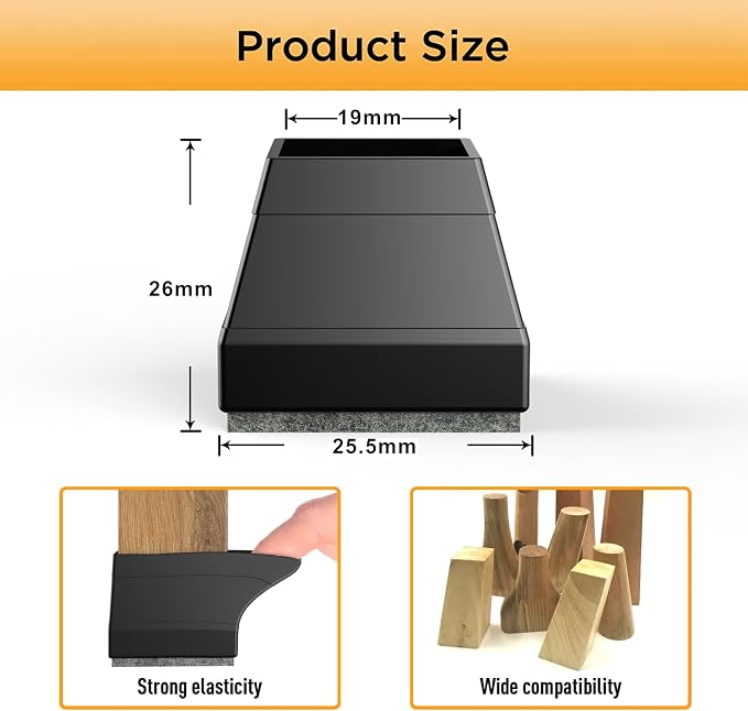 Square Chair Leg Protectors for Hardwood Floors - Image 2