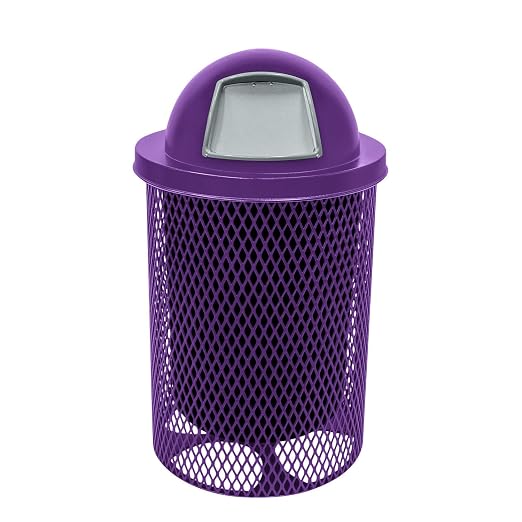 COATEDOUTDOORFURNITURE RDT-PUR Heavy Duty Round Trash Receptacle by CoatedOutdoorFurniture