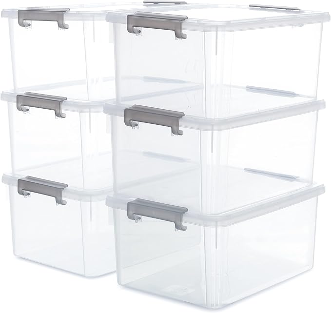 Citylife 6 Packs 17 QT Plastic Storage Bins by CitylifeHomeOrganization