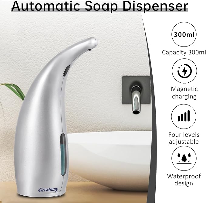 Adjustable Automatic Soap Dispenser Touchless, 4 Adjustable Levels Touchless - Image 2