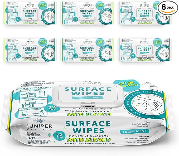6 Pack Surface Cleaning Wipes by JuniperCLEAN