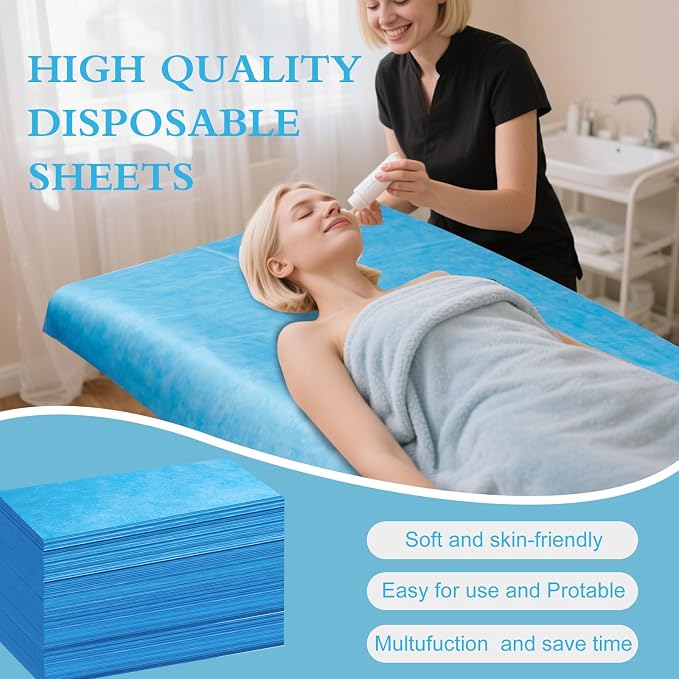 100 Pack Disposable Bed Sheets – 31.5 x 71 in Waterproof Non-woven Sheets - Image 6