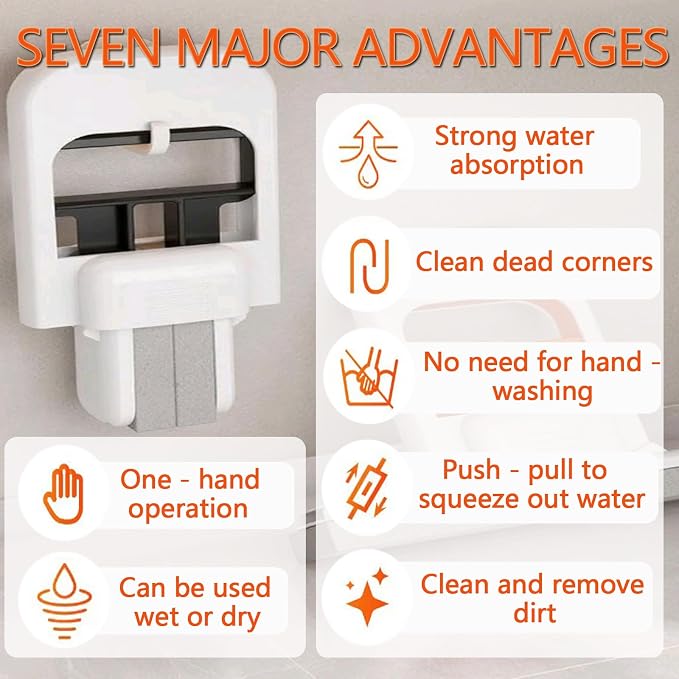 Mini Foldable Desktop Mop, Portable Cleaning Sponge Mop Self-Squeeze Sponge - Image 3