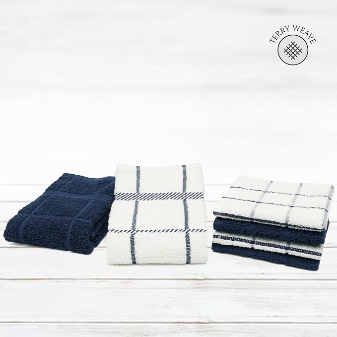 100% Cotton Terry Dish Cloth & Dish Towel, 6 Pack, Super Soft and Absorbent - Image 3