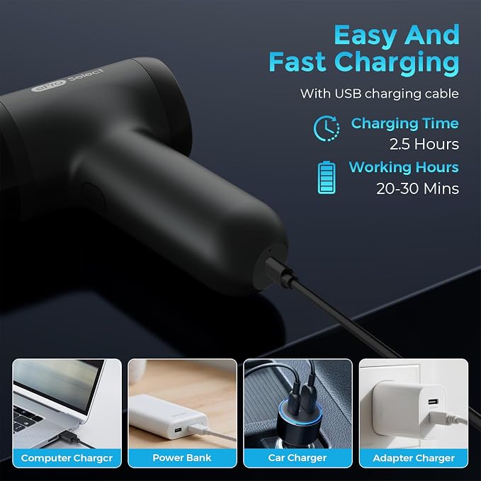 Car Vacuum, 2 Suction Modes, Portable Mini Cordless Cleaner - Image 3
