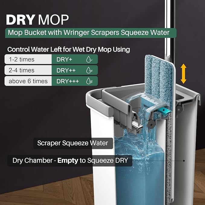 JOYMOOP Mop and Bucket with Wringer Set and Floor Cleaner Pods, Flat Floor Mop - Image 6