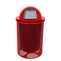 COATEDOUTDOORFURNITURE RDT-P-TXTRED Heavy Duty Round Trash Receptacle by CoatedOutdoorFurniture