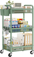 YASONIC 3 Tier Rolling Cart – Metal Utility Storage Cart by YASONIC