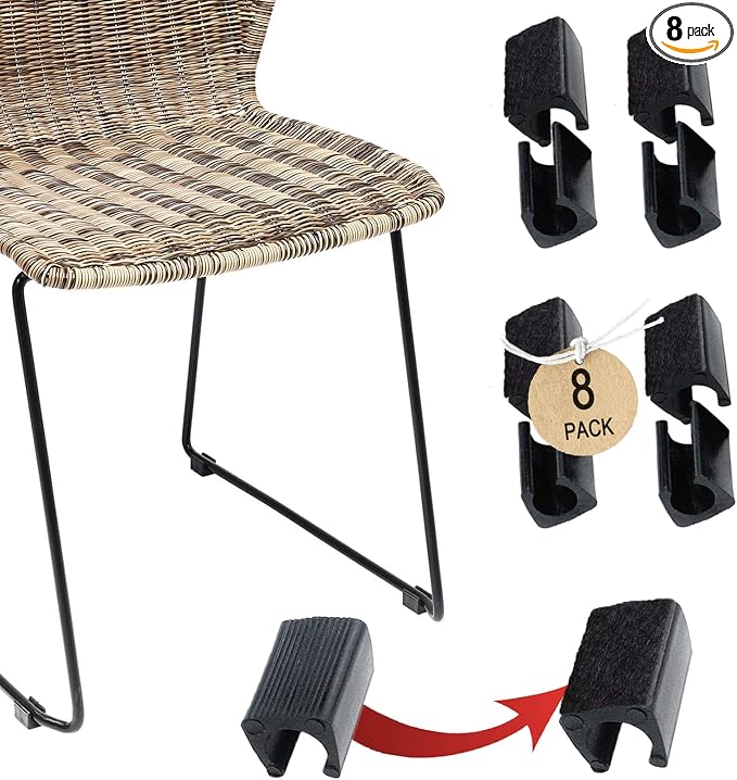 Rectangle U Shaped Chair Leg Tips Caps by Conprasim