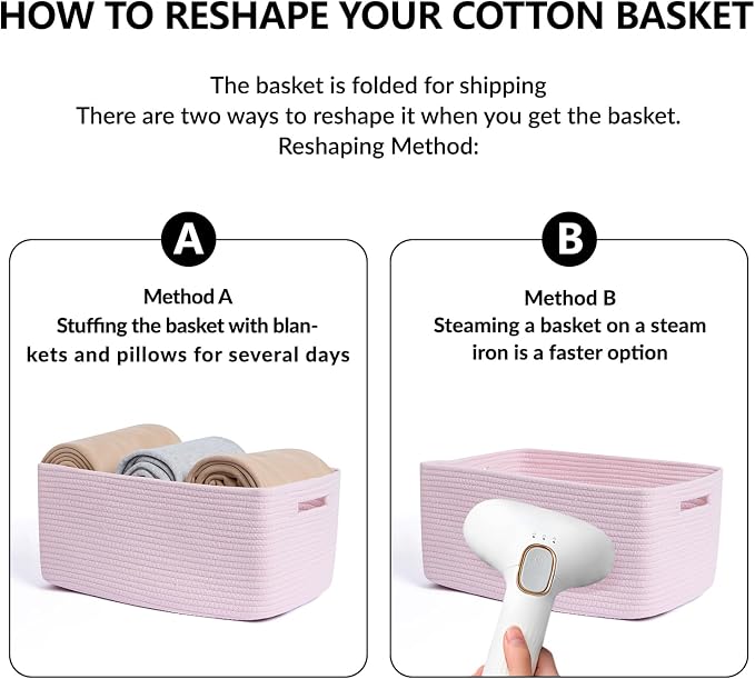 Large Storage Baskets for Organizing, Closet Shelf Baskets for Clothes Blanket - Image 7