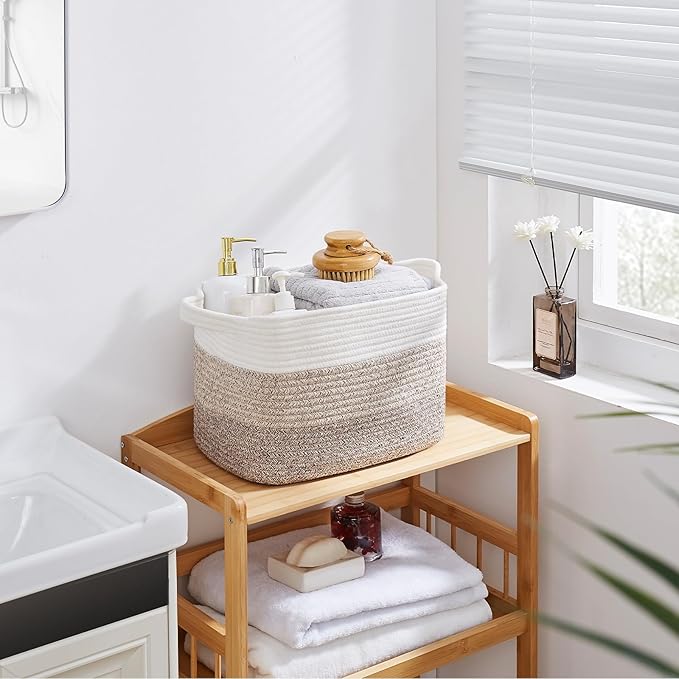 Storage Baskets for Organizing, Woven Baskets for Shelves, Rectangle Decorative - Image 7