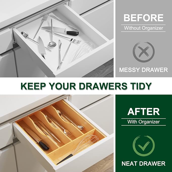 Bellsal Utensil Organizer 10 Inch Silverware Tray - Image 5