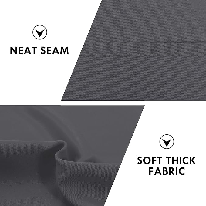 DWCN Bedroom Blackout Curtains 70 x 84 Inches Length 2 Panels Set, Solid - Image 6