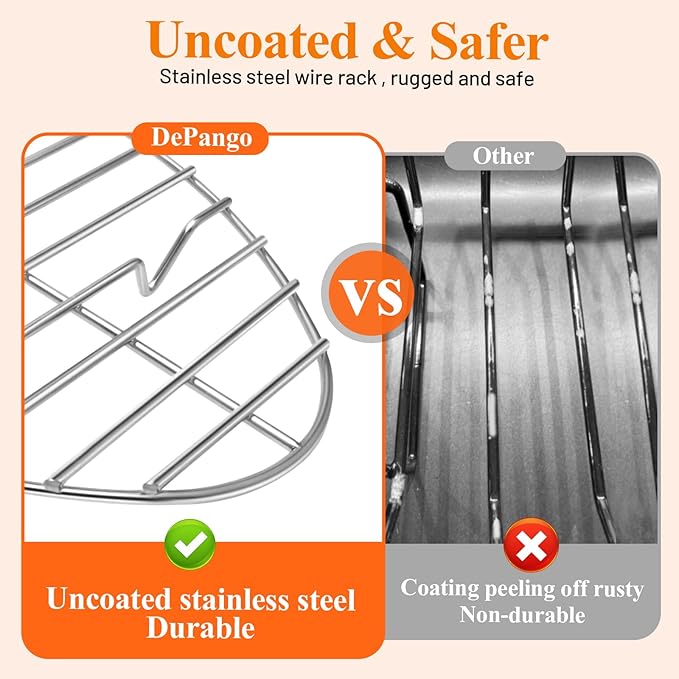 12inch Oval Roasting Rack for Oven, Gifts for Mom Men Wife, Stainless Steel - Image 2