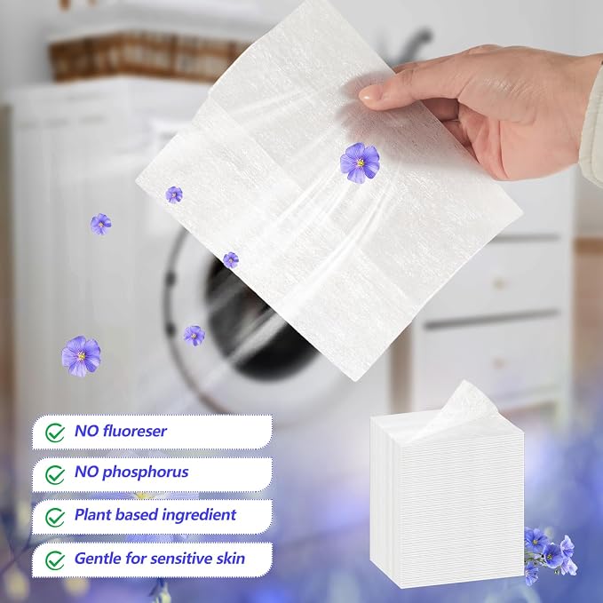 600 Count Flax Scent Dryer Sheets Fabric Softener Fresh Scent Dryer Sheets Bulk - Image 4