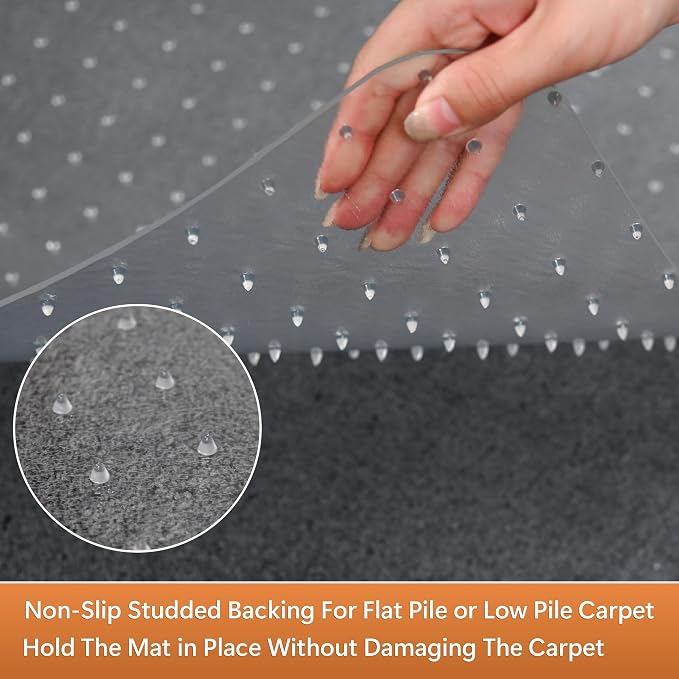 Large Chair Mat for Carpet, Easy Glide Plastic Carpet Floor Protector Mat for - Image 4