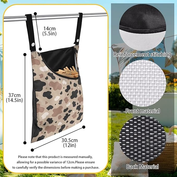 Clothes Pin Hanging Bag, Clothes Pins Bag Holder Outdoor Stylish Clothespin Bag - Image 6