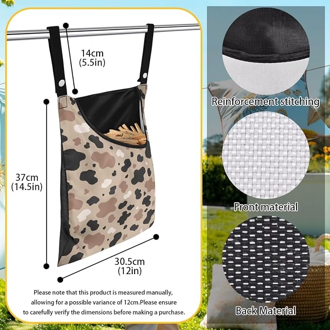 Clothes Pin Hanging Bag, Clothes Pins Bag Holder Outdoor Stylish Clothespin Bag - Image 6