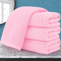VOOVA & MOVAS Pink Bathroom Hand Towels Set of 4, Large 18" x 28" by VOOVAMOVAS