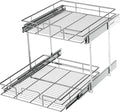 LOVMOR 2 Tier Individual Pull Out Cabinet Organizer 19½" W x 21½" D, Slide Out by LOVMOR