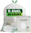 Large Trash Bag 13 Gallon Tall Drawstring 100% Post-Consumer Recycled Garbage by ValueGuard
