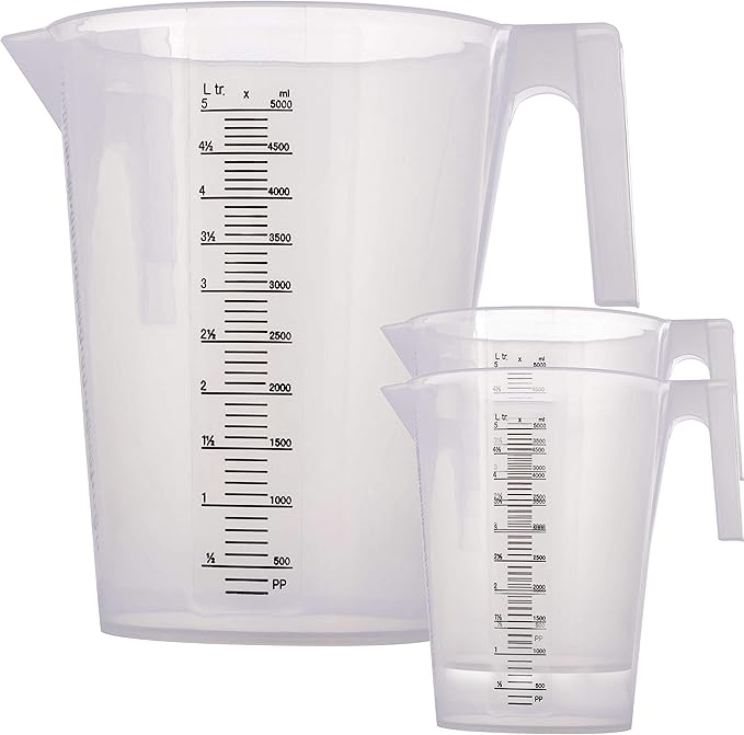 TCP Global 5 Liter Gallon Plastic Graduated Measuring and Mixing Pitcher by TCPGlobal