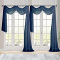 Chyhomenyc Navy Blue Sheer Scarf Valances by Chyhomenyc