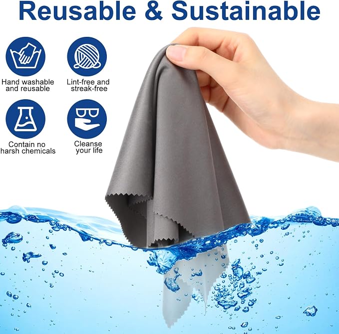 Frienda 12 Pack Large Microfiber Glass Cleaning Cloths 12 x 12 Inch Oversized - Image 3