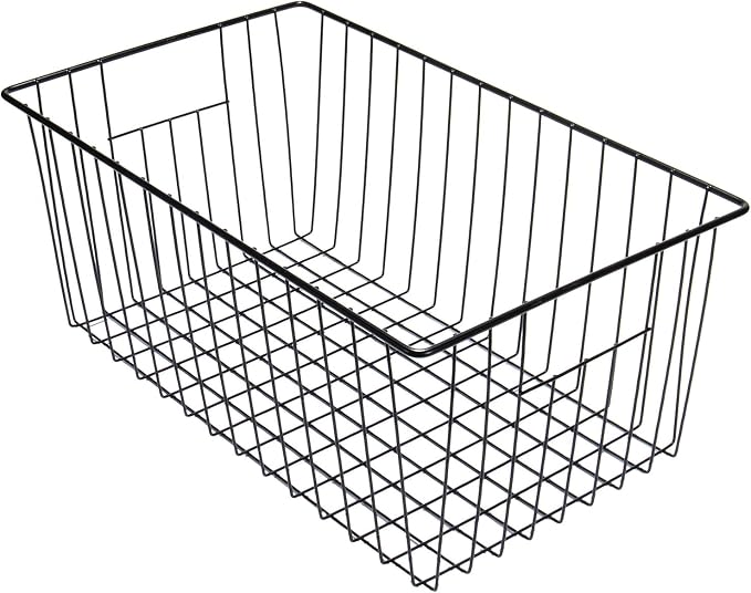 16" L x 12" W Wider Freezer Storage Organizer Baskets Container, Deep Metal - Image 2