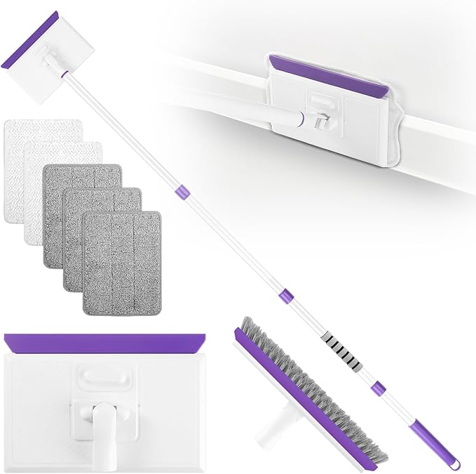 Baseboard Cleaner Tool with Handle 2.0, Dust Trapping and Locking, 5 Reusable by wlich