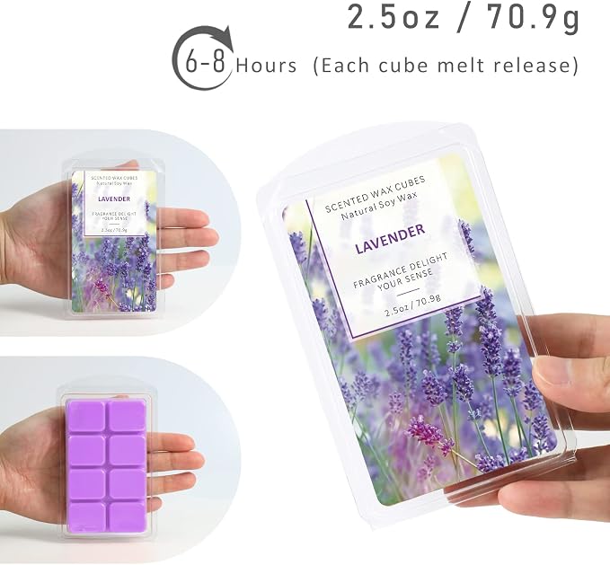 SCENTORINI Lavender Wax Melts Wax Cubes, Lavender Candle Wax Melts Strong Scent - Image 3