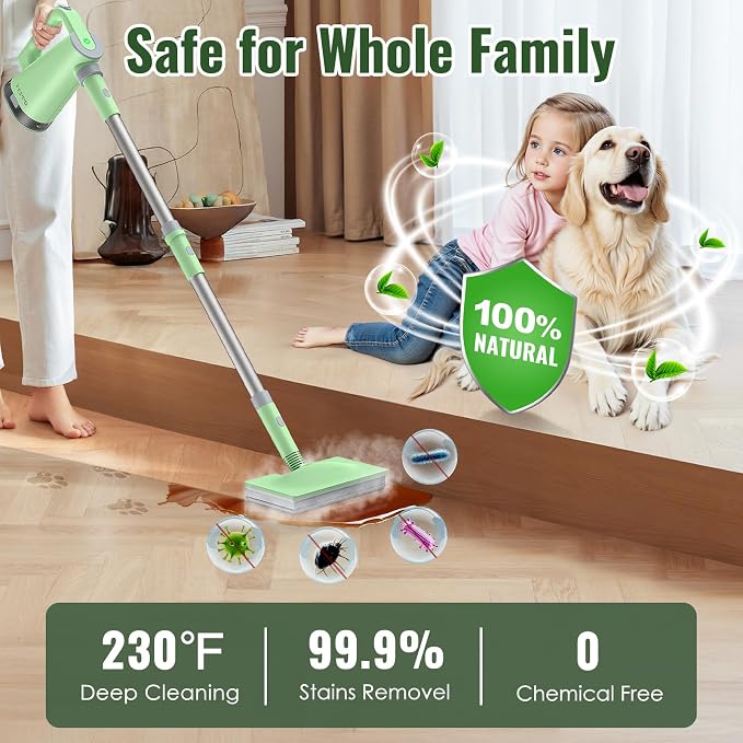 FEPPO Steam Mop with Detachable Handheld Steam Cleaner - Image 3