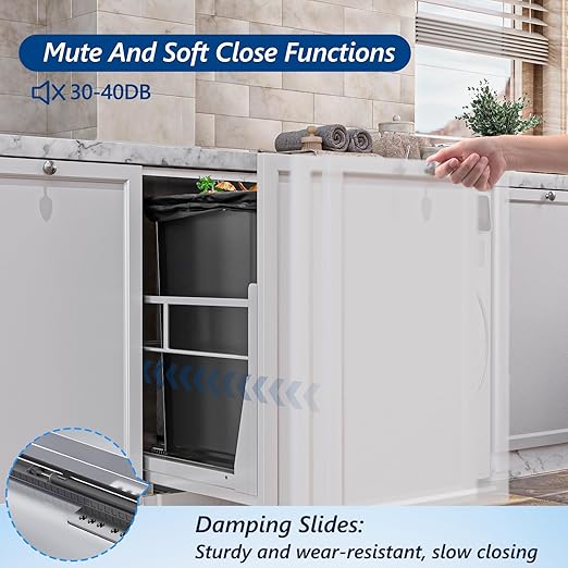Insputer 8 Gal Pull Out Trash Can Under Cabinet, Heavy Duty Under Sink Garbage - Image 5