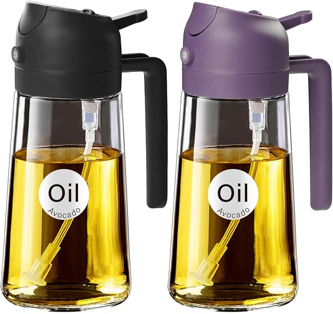 YARRAMATE 2Pcs 16oz/470ml Glass Olive Oil Sprayer by YARRAMATE