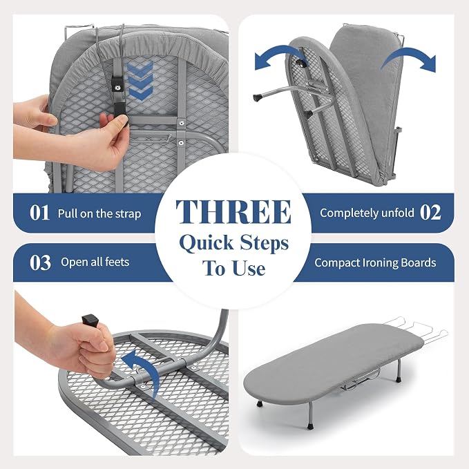 Small Ironing Board with Iron Holder, RAINHOL Countertop Mini Ironing Board - Image 6
