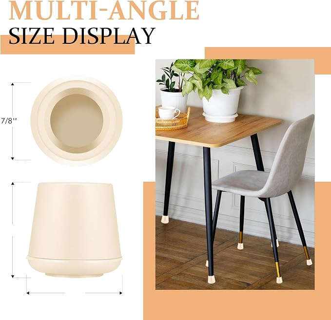 7/8" Round Rubber Chair Leg Tips Caps, Chair Leg Floor Protectors, Non-Slip - Image 2