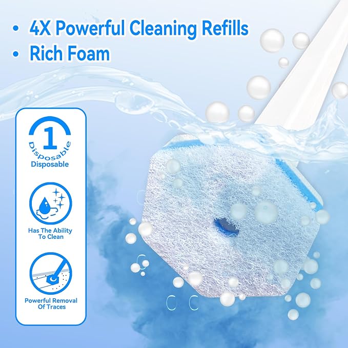 Aimery 100 Counts Blue Disposable Toilet Bowl Cleaning Wand Refills Compatible - Image 6