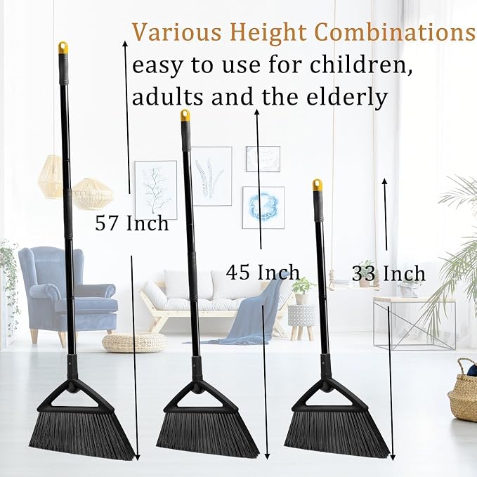Heavy Duty Broom, Brooms for Sweeeping Indoor, Angle Broom - Image 8