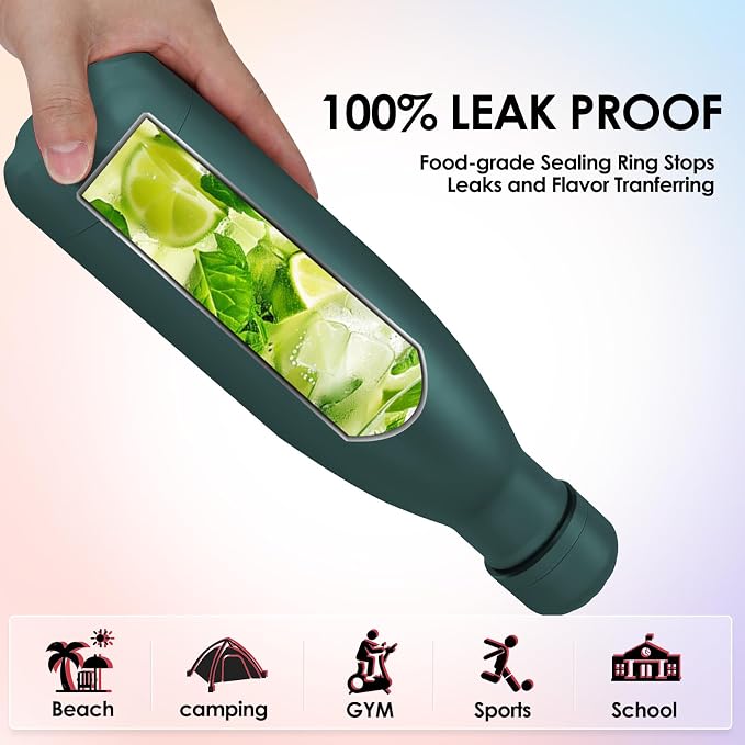 17oz Cola-Bottle Shaped Stainless Steel Leak-proof Water Bottle, Double Wall - Image 5