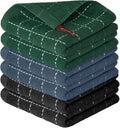Artoid Mode Checkered Designed Cotton Grey Black Green Terry Kitchen Dish Cloths by ArtoidMode