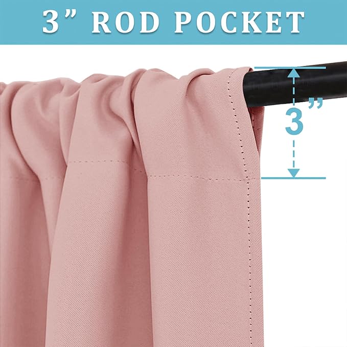RYB HOME Blackout Curtains for Kitchen, Small Window Curtains Blinds, Thermal - Image 3