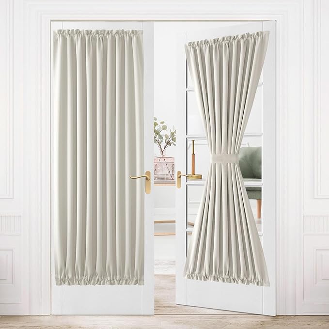 DWCN French Door Curtains – Rod Pocket Thermal Blackout Curtain by DWCN
