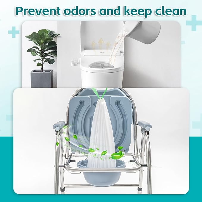 60 Pack Commode Liners with Super Absorbent Pads, Disposable Leakproof Bedside - Image 6