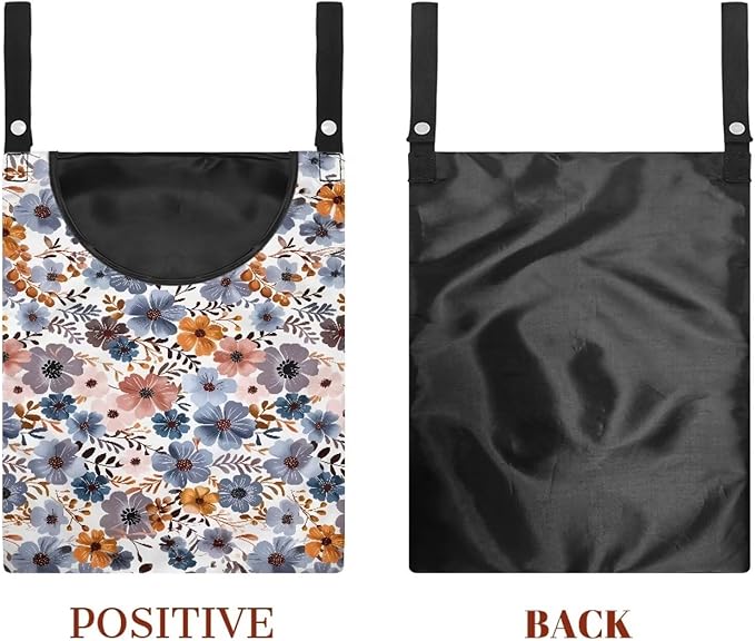 Blue Flowers Clothespin Organizer Bag Hanging Laundry Bag Portable Clothespin - Image 7