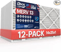 BNX 14x25x1 MERV 13 Air Filter 12 Pack by BNX